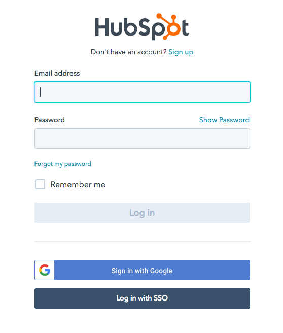 Hubspot Login